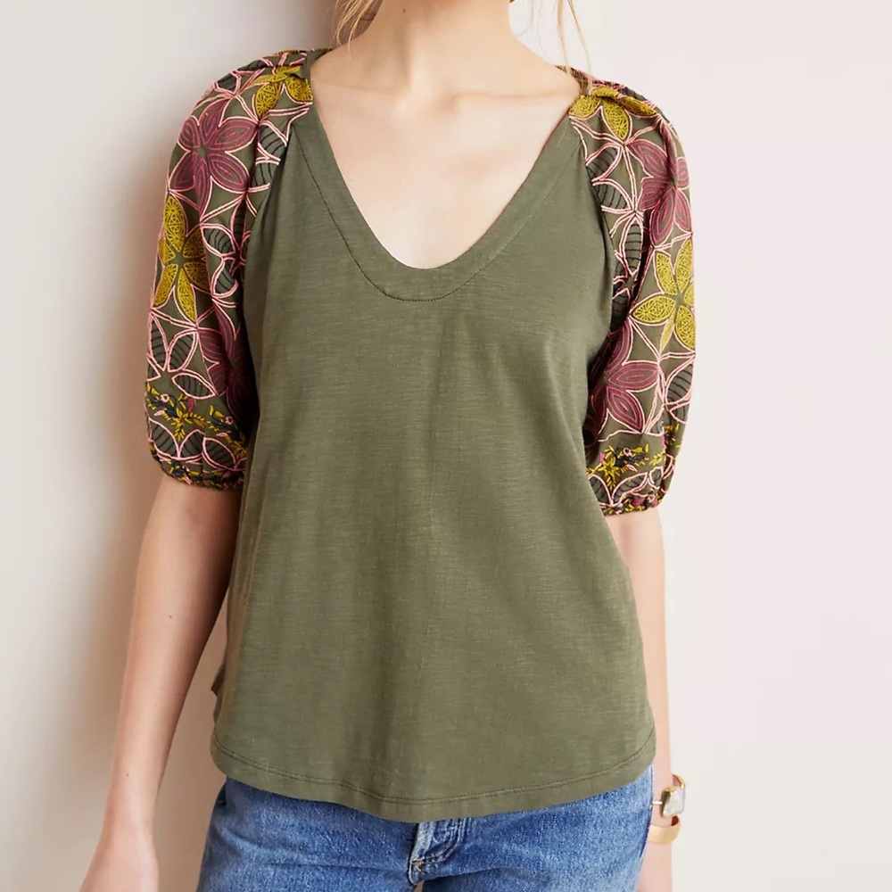 Anthropologie Maeve Bridey embroidered top size Small